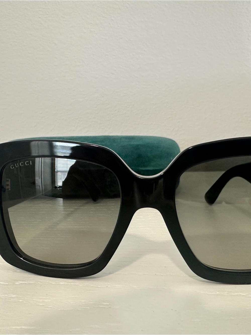 Gucci Black Oversized Square Frame Sunglasses with Gradient Lenses